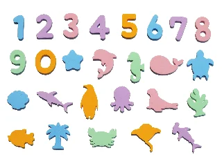 Számok és tengeri állatok fürdőjáték (26 db)