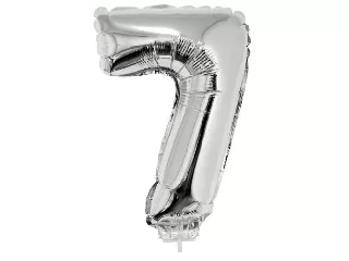 Számos lufi - 7, ezüst, 42 cm