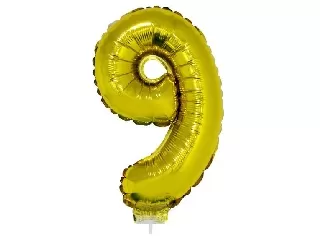 Számos lufi - 9, arany, 42 cm