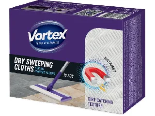 Száraz padlótörlő kendő, utántöltő, 10 db, VORTEX