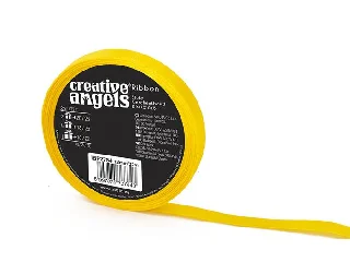 Szatén szalag, 12 mm x 32 m, sárga