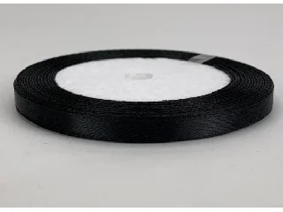 Szatén szalag 6 mm-es 22 méter/tekercs – fekete