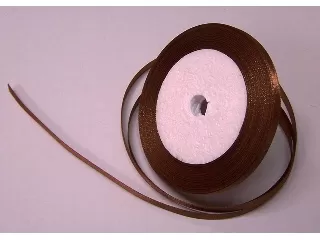 Szatén szalag 6 mm-es kb. 22 méter - csokibarna