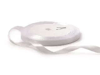 Szatén szalag 6 mm-es kb. 22 méter - fehér