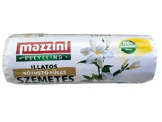Szemeteszsák, újrahasznosított, köthető füles, illatosított, 35 l, 20 db, 49x60 cm, 10 µ, MAZZINI, virág illat