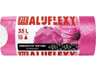 Szemeteszsák, zárószalagos, LDPE, illatosított, 35 l, 15 db, 53x53 cm, 20 µ, ALUFIX