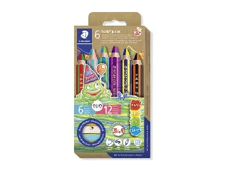 Színes ceruza készlet, duo színű, hegyezővel, STAEDTLER