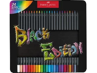Színes ceruza készlet, háromszögletű, fémdobozban, FABER-CASTELL 