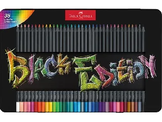 Színes ceruza készlet, háromszögletű, fémdobozban, FABER-CASTELL 