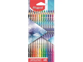 Színes ceruza készlet, háromszögletű, MAPED „Arctic jégvilág”, 12 különböző szín