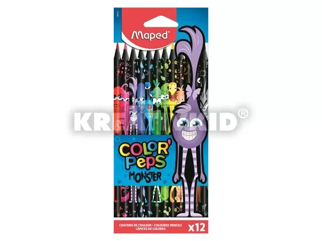 Színes ceruza készlet, háromszögletű, MAPED 