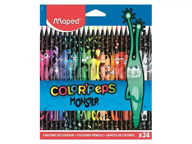 Színes ceruza készlet, háromszögletű, MAPED 