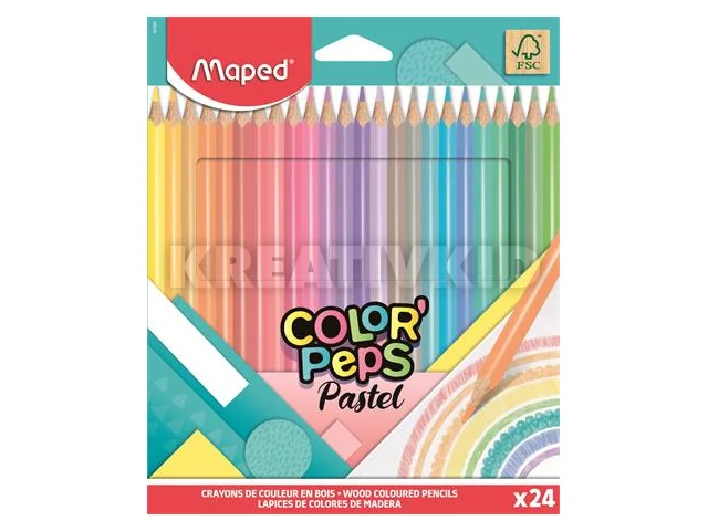 Színes ceruza készlet, háromszögletű, MAPED 