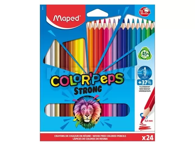 Színes ceruza készlet, háromszögletű, MAPED 