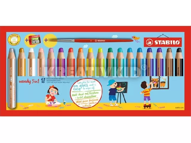 Színes ceruza készlet, kerek, vastag, STABILO