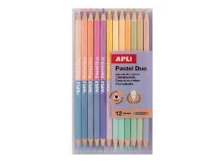 Színes ceruza készlet, kétvégű, háromszögletű, APLI 