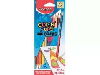 Színes ceruza készlet, kétvégű, háromszögletű, MAPED 