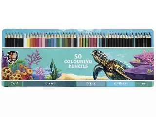 Színes ceruzák fém dobozban, 50 db