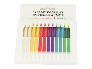 Színes gyertya színes lánggal - 12 darabos