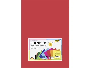 Színes papír, A3, 130 g, 10x5 lap, FOLIA, vegyes színek