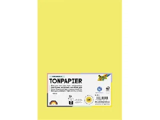 Színes papír, A4, 130 g, 100 lap, FOLIA, citromsárga