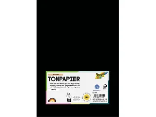 Színes papír, A4, 130 g, 100 lap, FOLIA, fekete