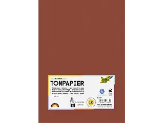 Színes papír, A4, 130 g, 100 lap, FOLIA, vörösesbarna