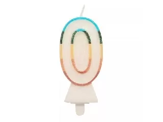Színes számgyertya csillámmal, 8,5 cm - 0