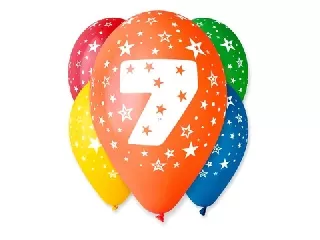 Színes számos lufi 5 darabos - 7