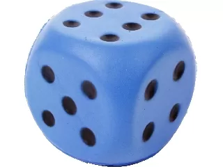 Szivacs dobókocka - 6 cm, többféle