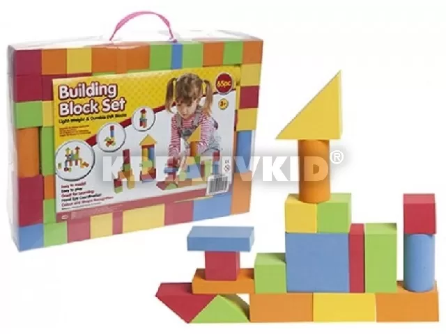 Szivacs építőkocka, 65 db