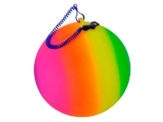 Szivárvány színű pattogó labda akasztóval