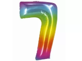 Szivárvány színű, számos fólia lufi, 76 cm - 7