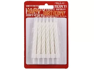 Szülinapi gyertya 12 darabos készlet - fehér