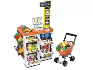 Szupermarket játékszett bevásárlókocsival - 60 db-os