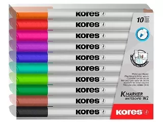 Tábla- és flipchart marker készlet, 1-3 mm kúpos, KORES 
