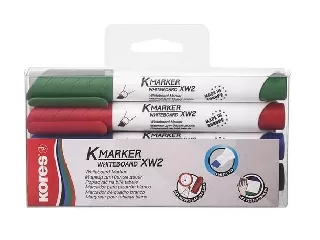 Tábla- és flipchart marker készlet, 1-3 mm, vágott, KORES 