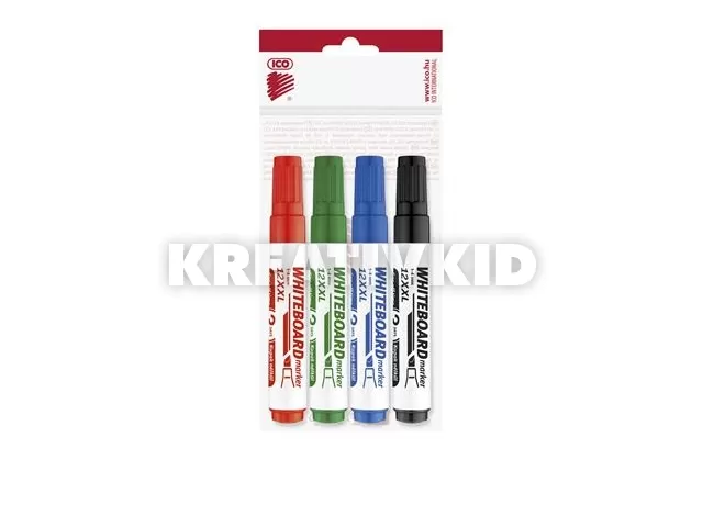 Tábla- és flipchart marker készlet, 1-4 mm, vágott, ICO 