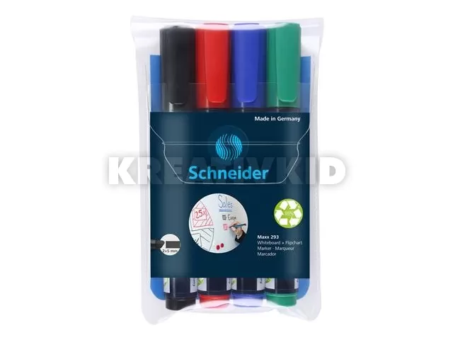 Tábla- és flipchart marker készlet, 2-5 mm, vágott, SCHNEIDER 