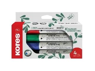 Tábla- és flipchart marker készlet, kúpos, KORES 