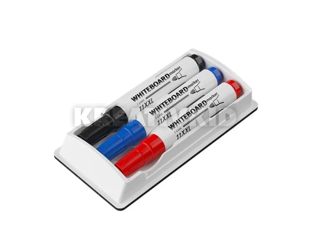 Tábla- és flipchart marker készlet tartóban, 1-3 mm, kúpos, ICO 