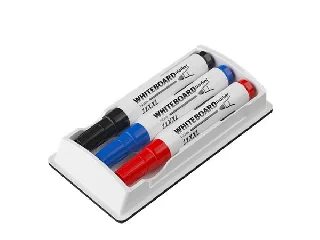 Tábla- és flipchart marker készlet tartóban, 1-3 mm, kúpos, ICO 