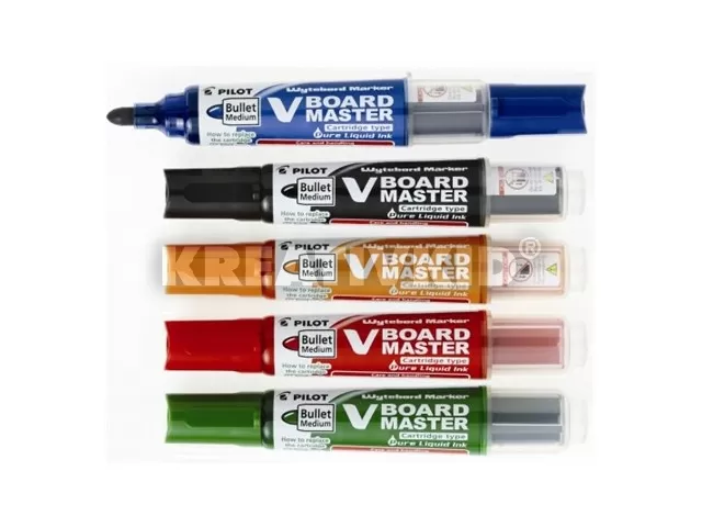 Táblamarker készlet, 2,3 mm, kúpos, tartóval és szivaccsal, PILOT 