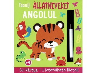 TANULJ ÁLLATNEVEKET ANGOLUL - 30 KÁRTYA+FILCTOLL