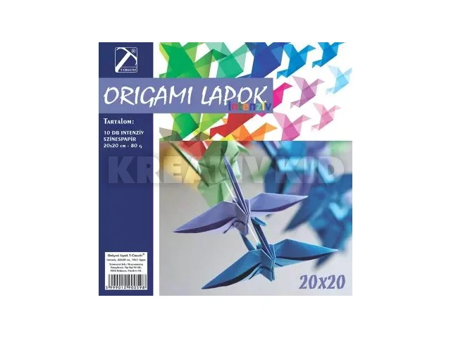 T-Creativ: Origami lap - 20 x 20 cm-es, 10 lapos