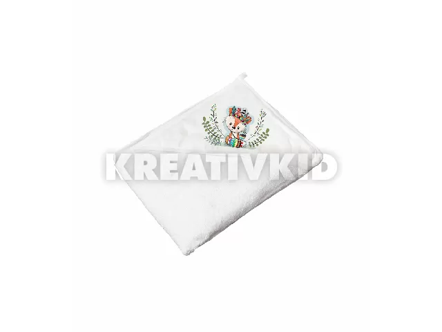 Tega kapucnis törölközõ 80x80 Wild and Free Kisróka fehér