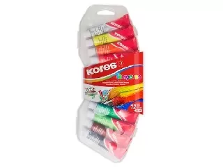 Tempera készlet, 12 ml, KORES, 12 különböző szín