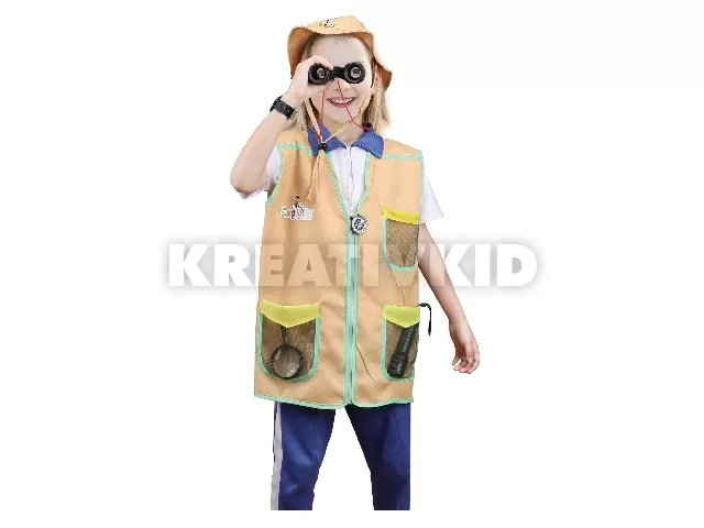 Természetbúvár jelmez: kabát, kalap és 6 kiegészítő