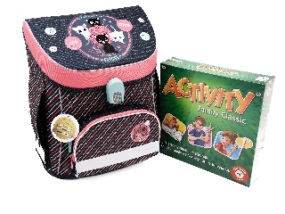 Think-Pink kompakt easy mágneszáras iskolatáska + ajándék Activity Family társasjáték