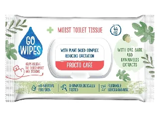 Toalettpapír, nedves, visszazárható tetővel, 44 db, GO WIPES 
